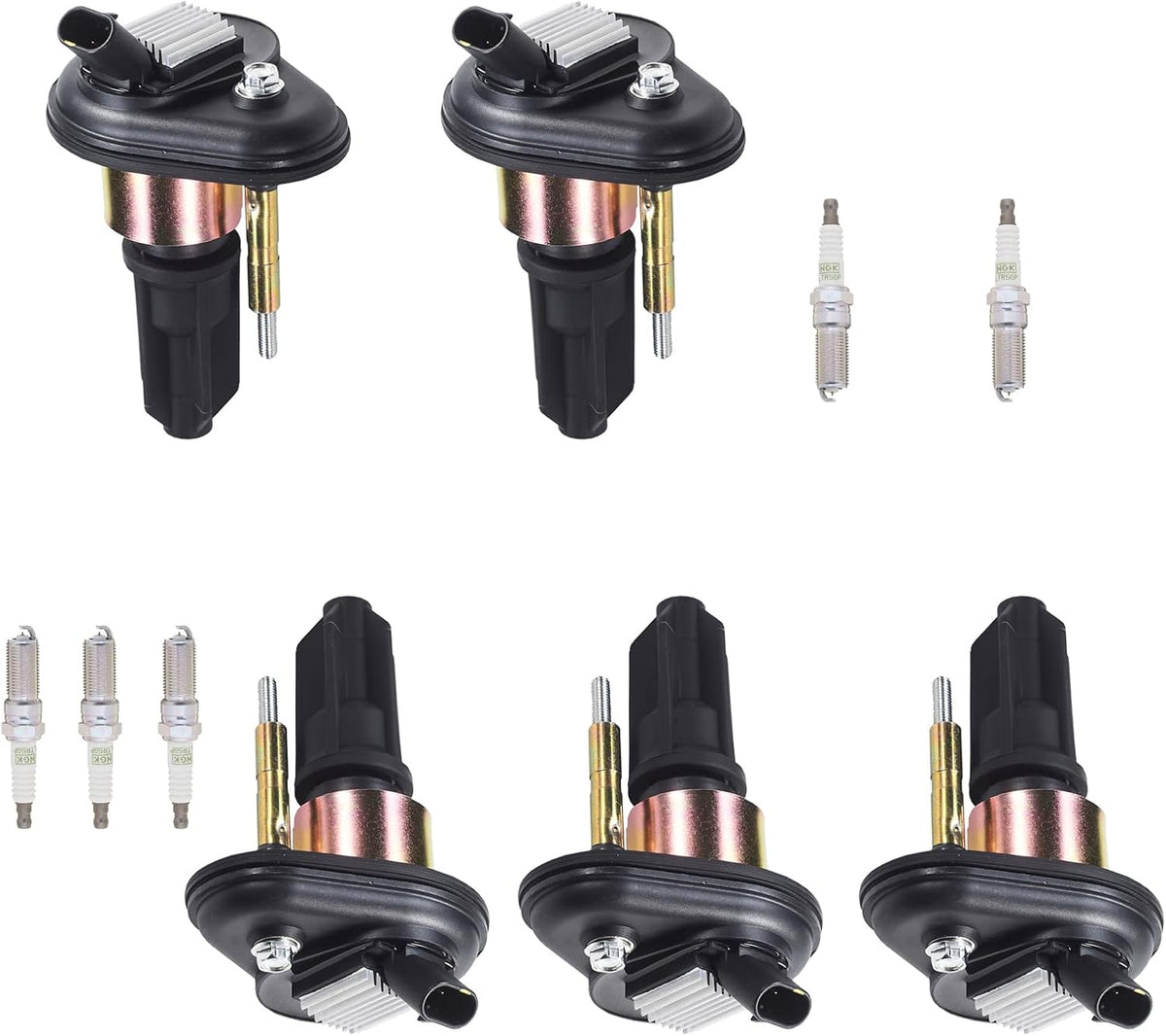 5pcs Ignition Coil Pack And Platinum Spark Plug Q537