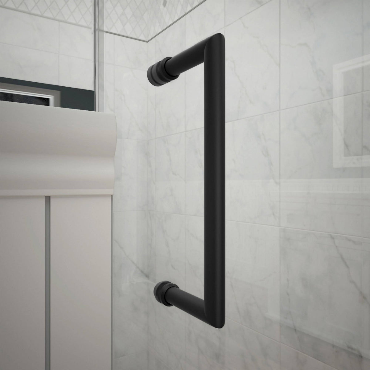 Frameless Hinged Shower Door in Satin Black E137