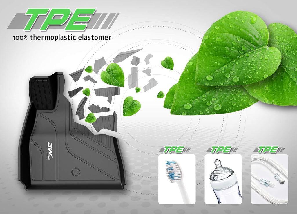 Black TPE All Weather Floor Liner Full Set for Tesla Model 3 O3209