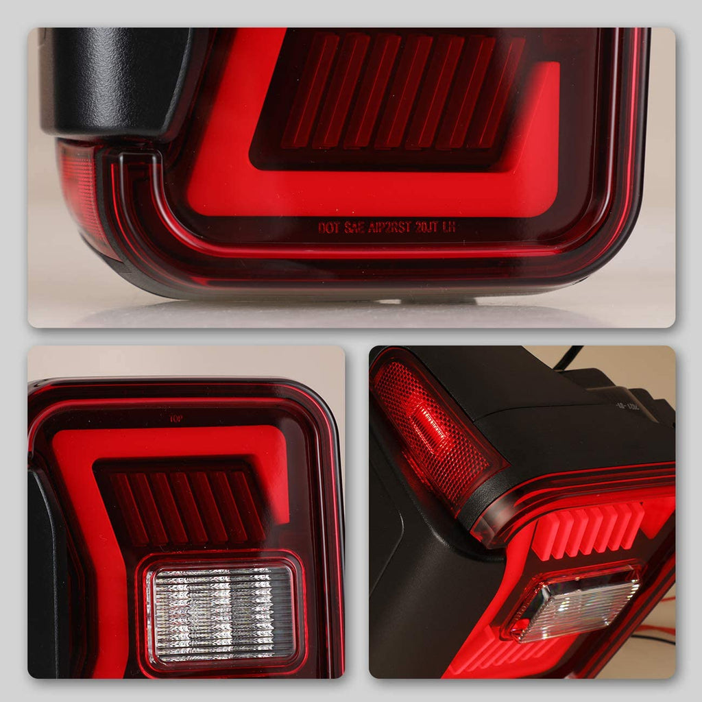 1Pair Black Housing Red Lens LED Tail Lights Assembly Replacement L326501