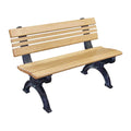 Recycled Plastic Armless Bench with Back Sand C8928