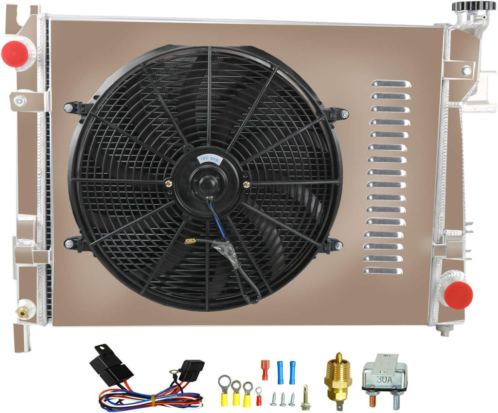 All Aluminum Replacement Radiator with Shroud Fans and Relay G580