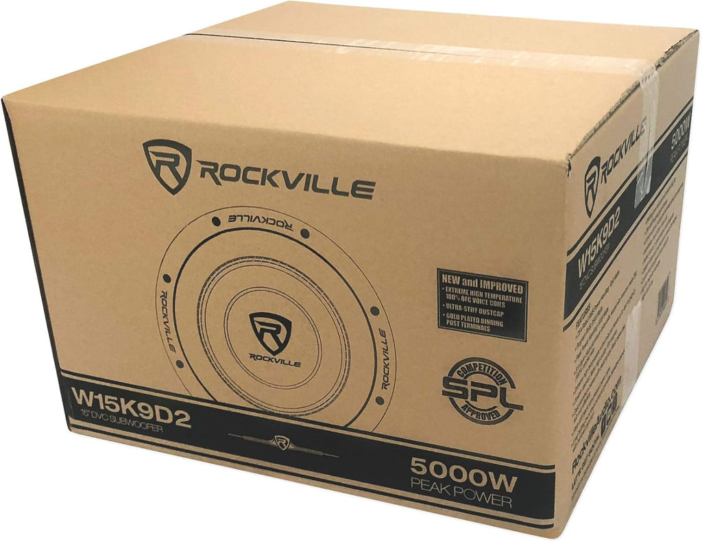 15 10,000w Car Audio Subwoofers with Sealed Sub Box Enclosure T18775
