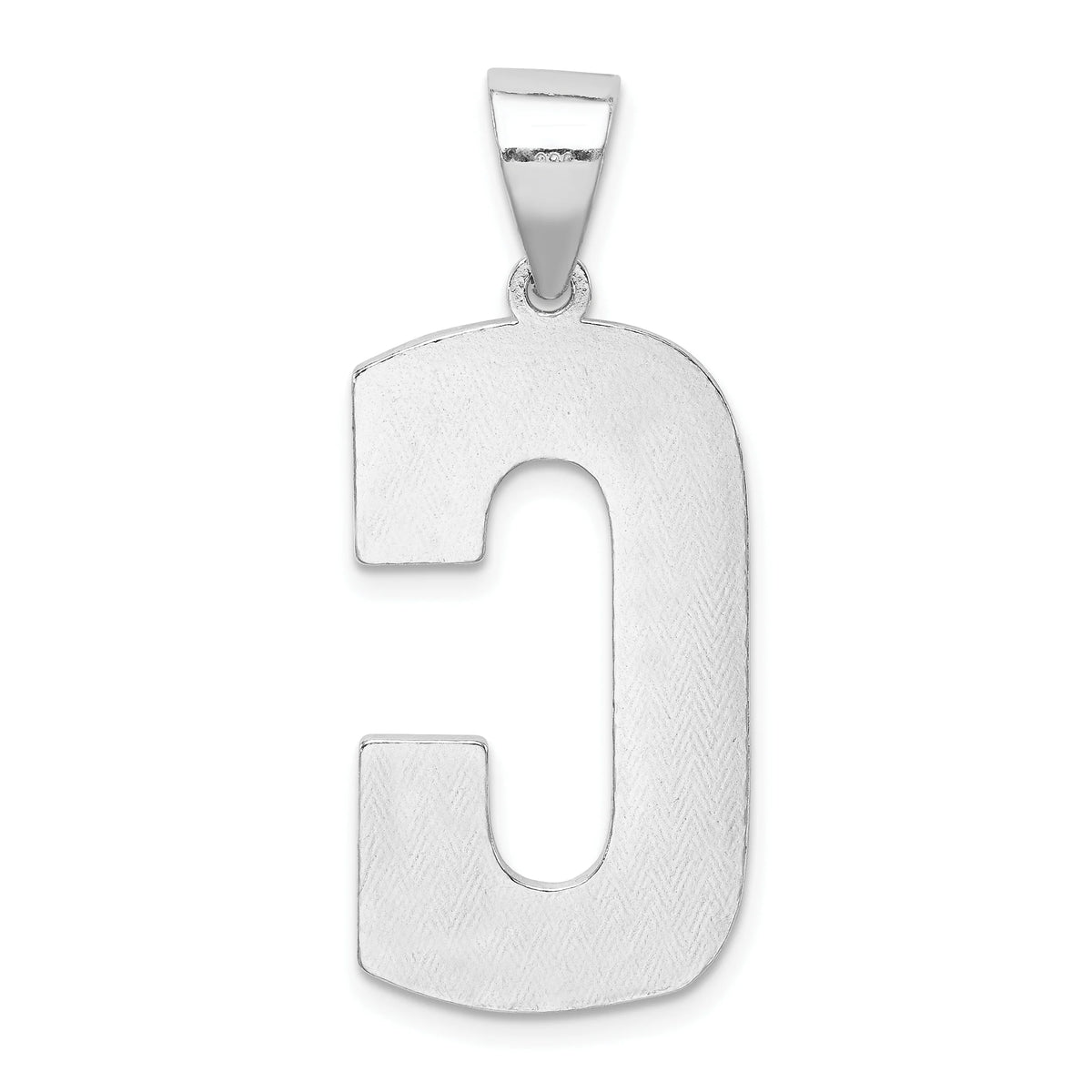 Sterling Silver Letter C Initial Charm Pendant with Rope Chain Necklace 20'' J549315