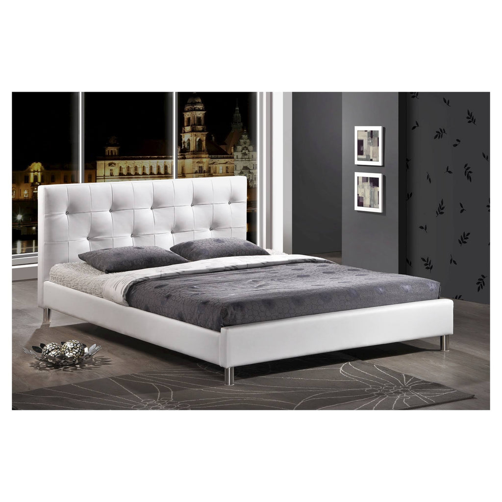 King Bed with Crystal Button Tufting Y36686