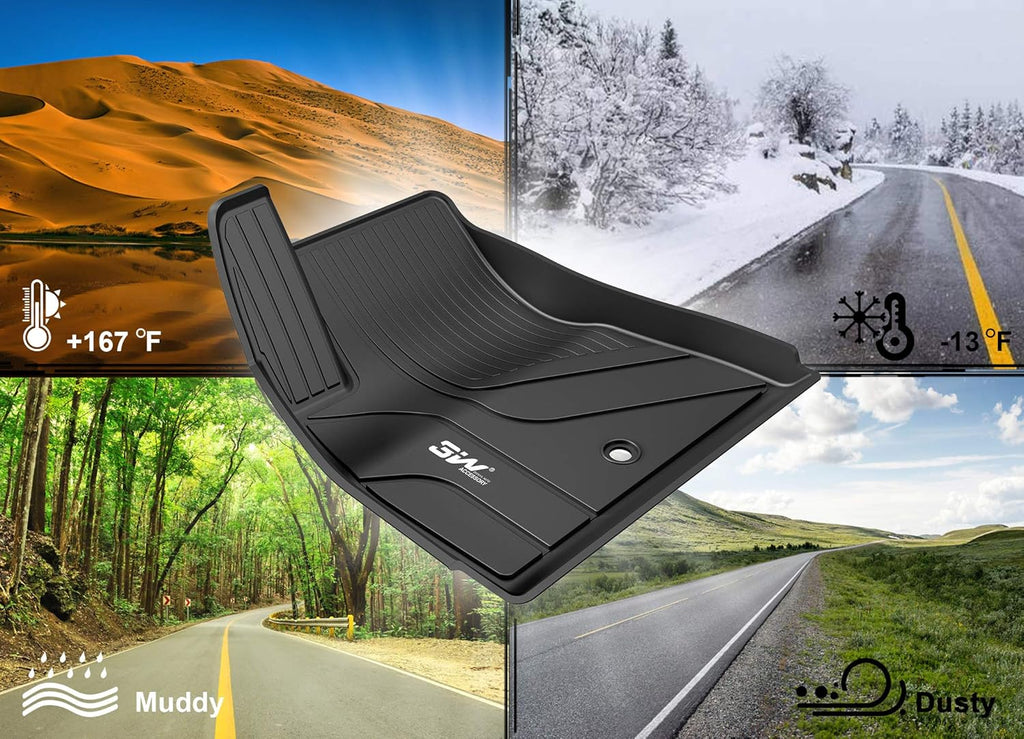 Black TPE All Weather Floor Liner Full Set for Tesla Model 3 O3209
