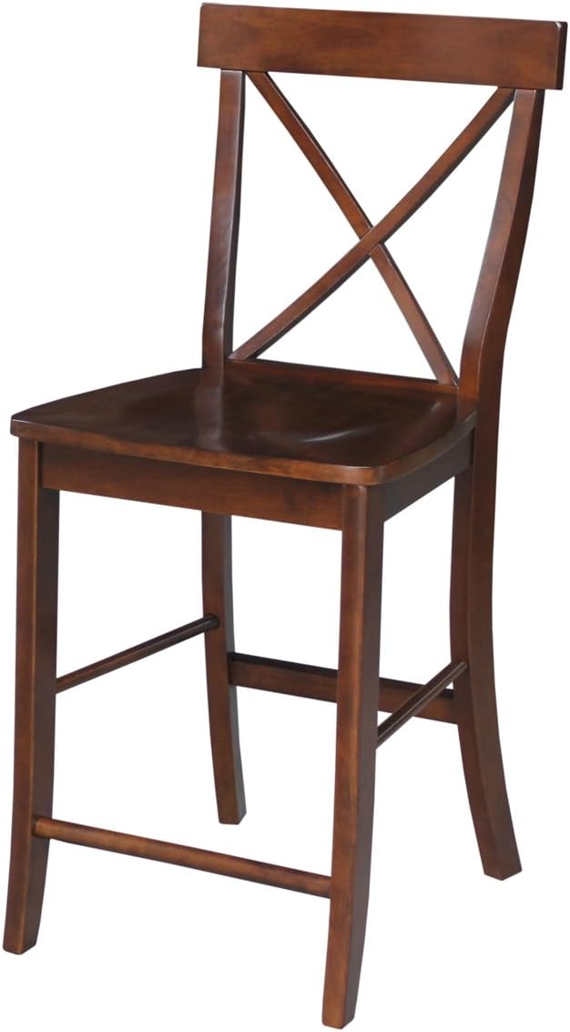 X Back Stool Barstool 24 inch Pecan R171