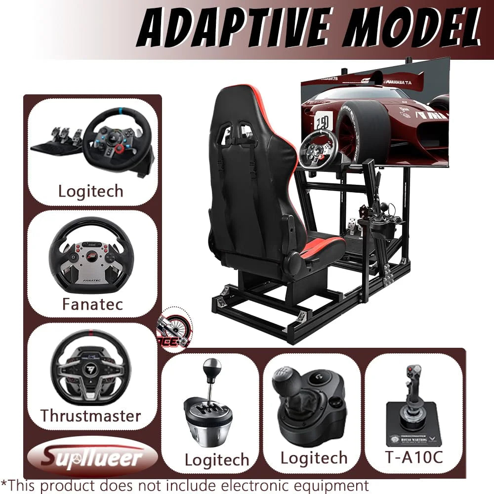 F1 Racing Simulator Cockpit with Monitor Stand Seat L3250