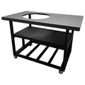 Charcoal Grey Aluminum Grill Cart Table with Locking Wheels F853