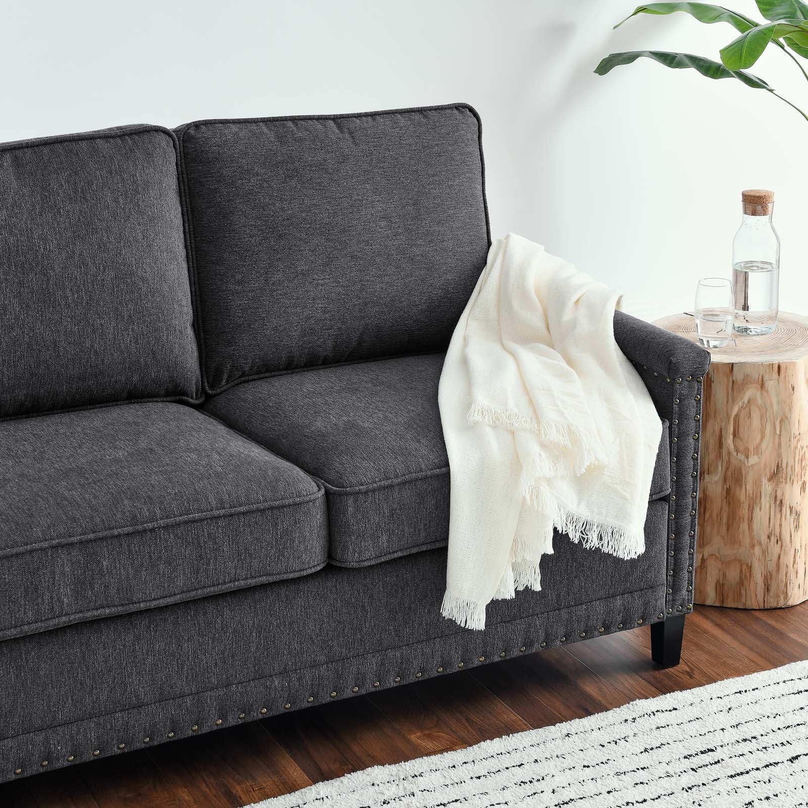 Dark Grey Fabric Sofa I127