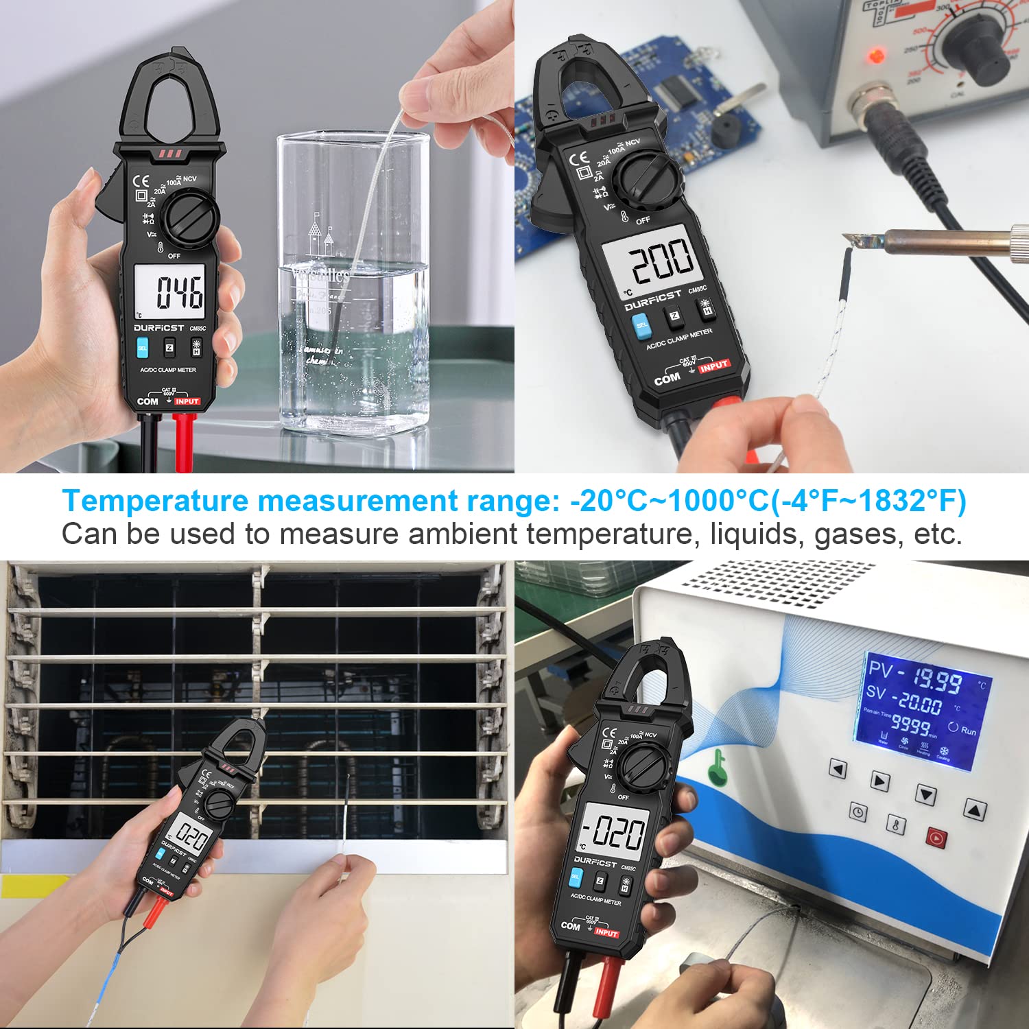 AC/DC Auto Range 100A 600V NCV Clamp Multimeter N160