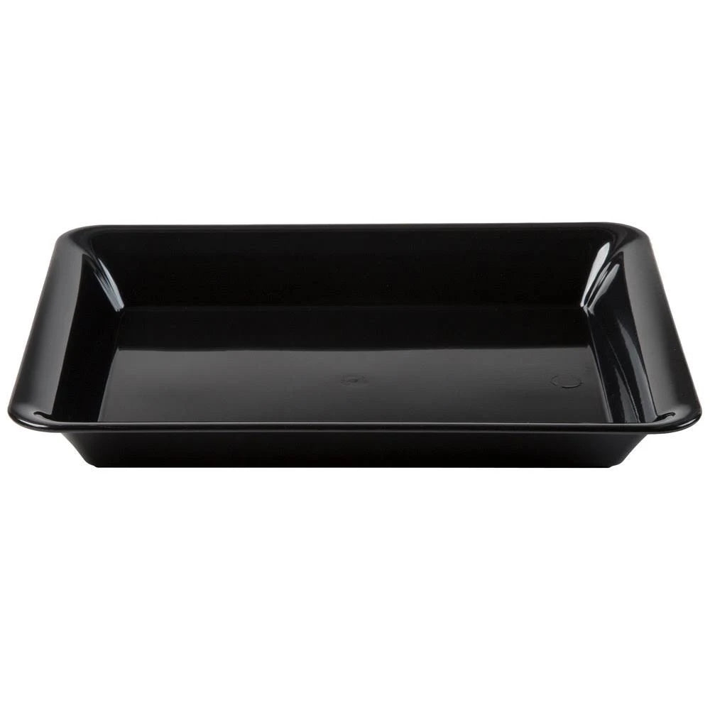 Black Plastic Rectangular Cater Tray - 25/Case Z594194