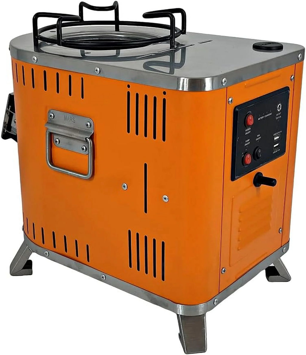 Portable Camp Stove With Built-In Electricity Generator E7593