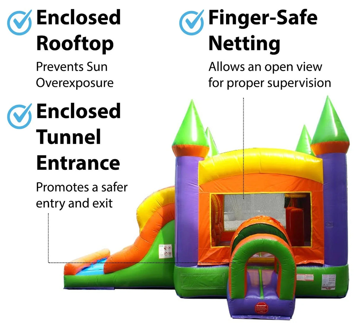 Orange Commercial Inflatable Bounce House with Dual Slide C133