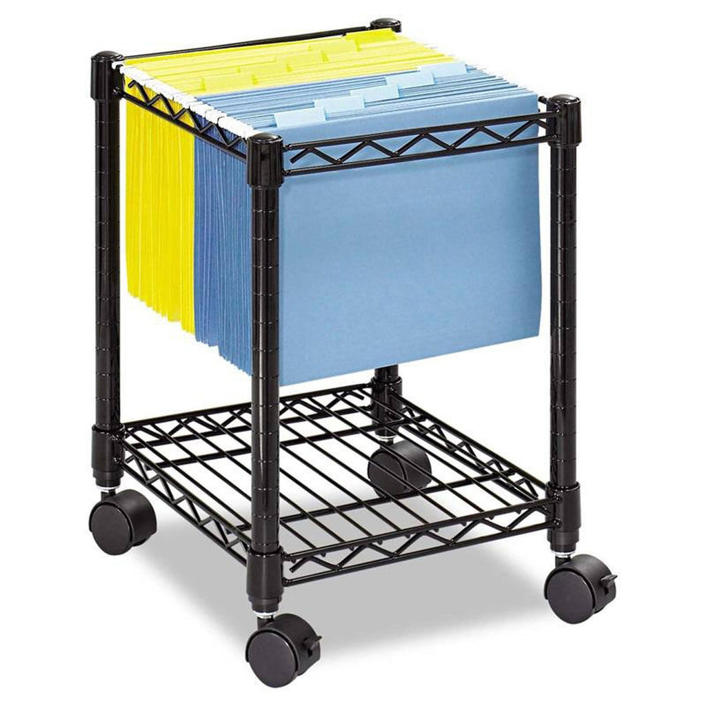 Black Steel Wire Mobile File Cart X841