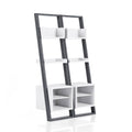 Gray Wood 10-Shelf Double Bookcase K2078