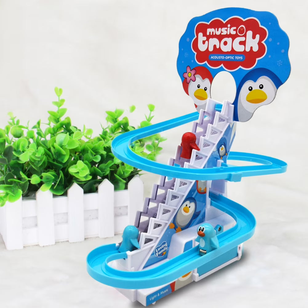 Electric Climbing Stairs Toy Rail Car Roller Coaster Set K155