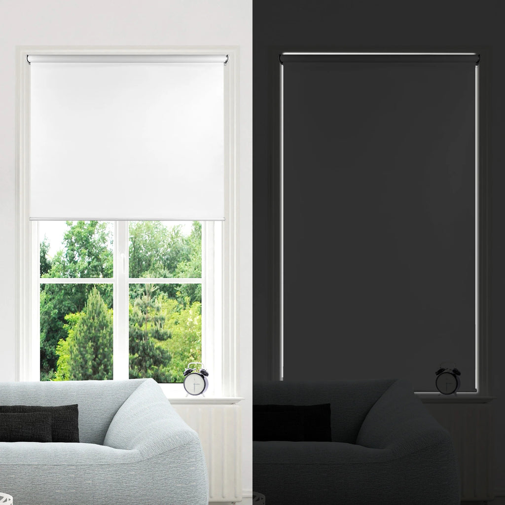 White Cordless Blackout Window Roller Shades 25 x 72 Inch T52197