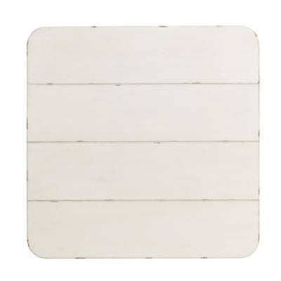 Chipped White Square Wood End Table E2871