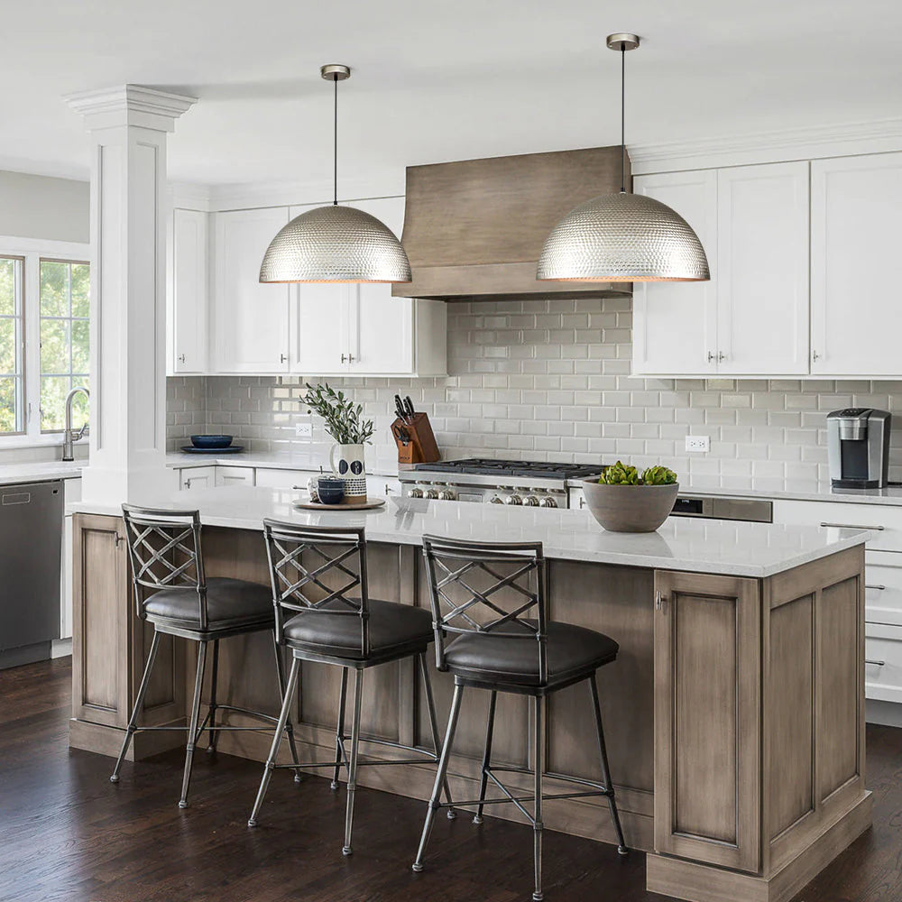Hammered Metal Dome Farmhouse Pendant H943751