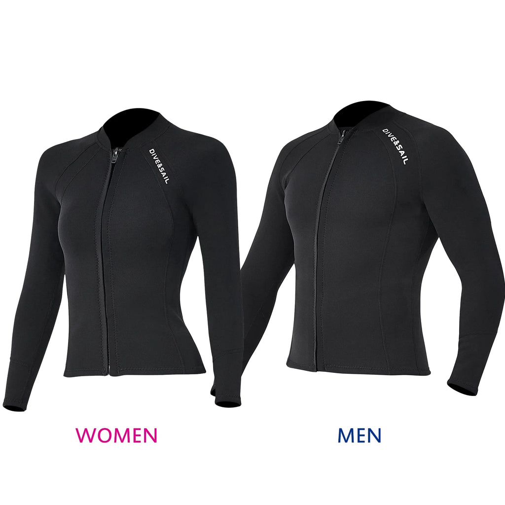 2mm Neoprene Front Zipper Wetsuits Jacket Long Sleeves V769