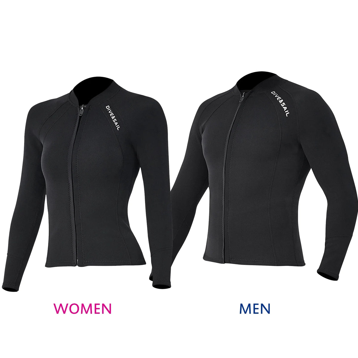 2mm Neoprene Front Zipper Wetsuits Jacket Long Sleeves V769