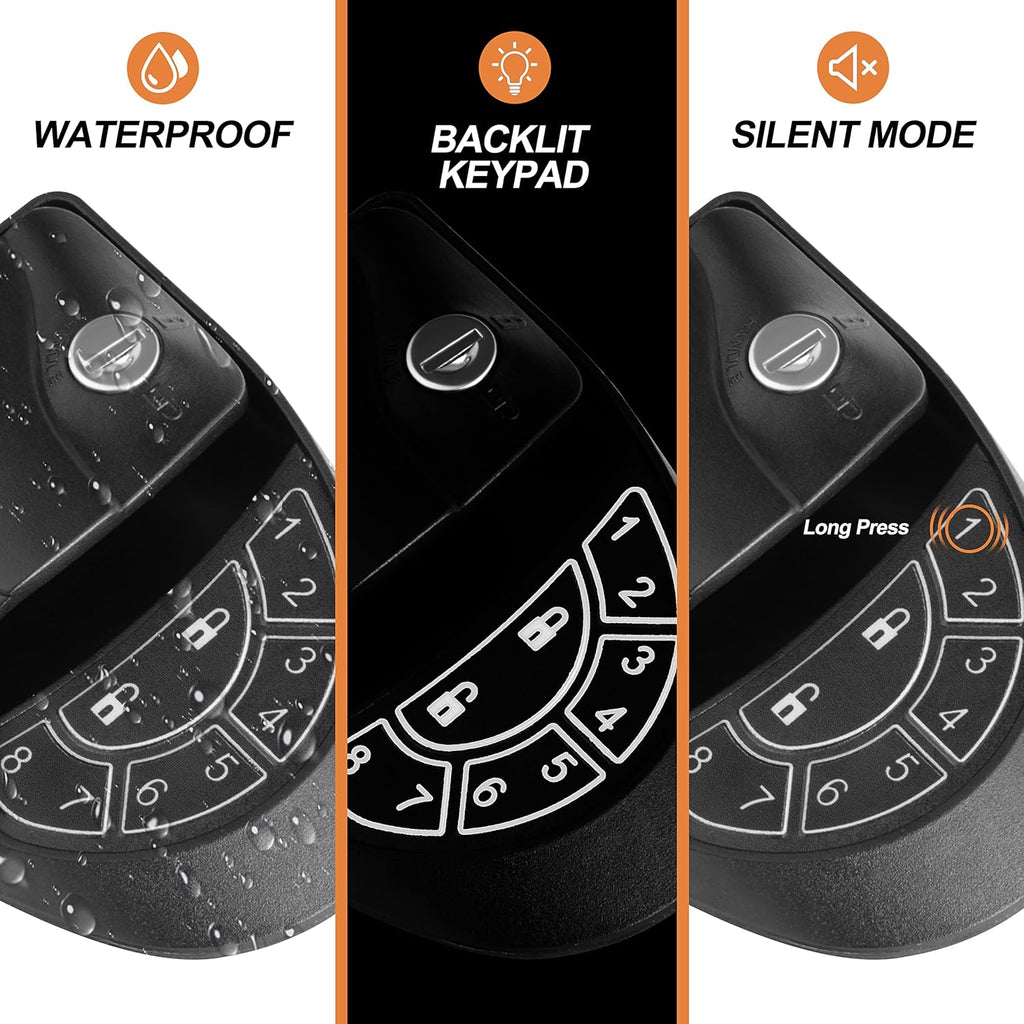 Black Zinc Alloy RV Door Lock with Keypad and Remote Fobs Y996