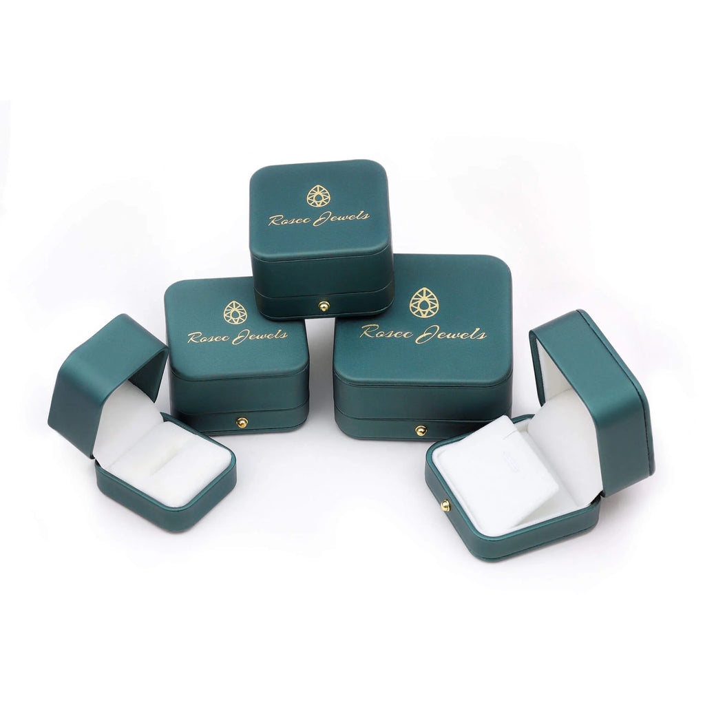 Emerald Solitaire Celtic Ring with Diamond - 6X8 mm, 925 Sterling Silver, US 13.00 S7034