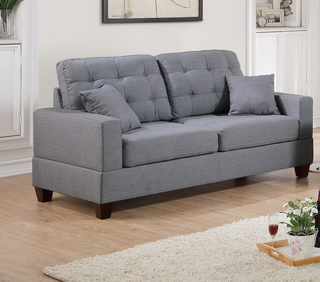 Tufted 2pc Sofa Set with Pillows U750