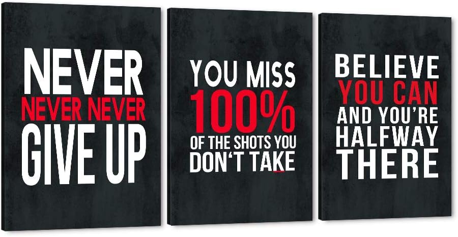 3Pcs Framed Motivational Wall Art Canvas Prints J2896