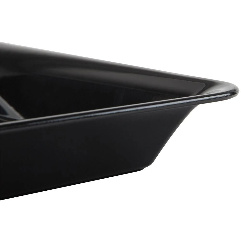 Black Plastic Rectangular Cater Tray - 25/Case Z594194