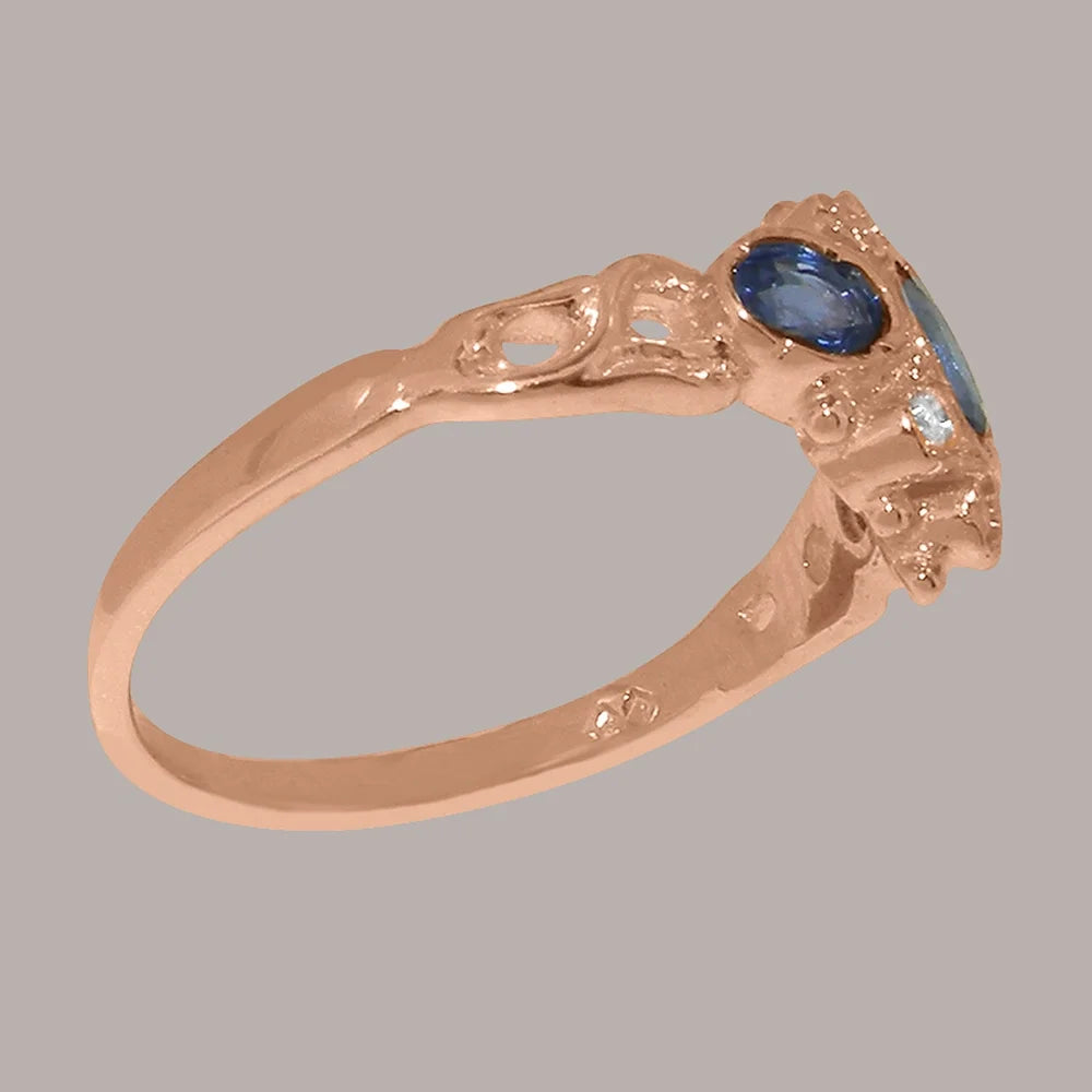 9k Rose Gold Natural Sapphire & Diamond Ring U2387