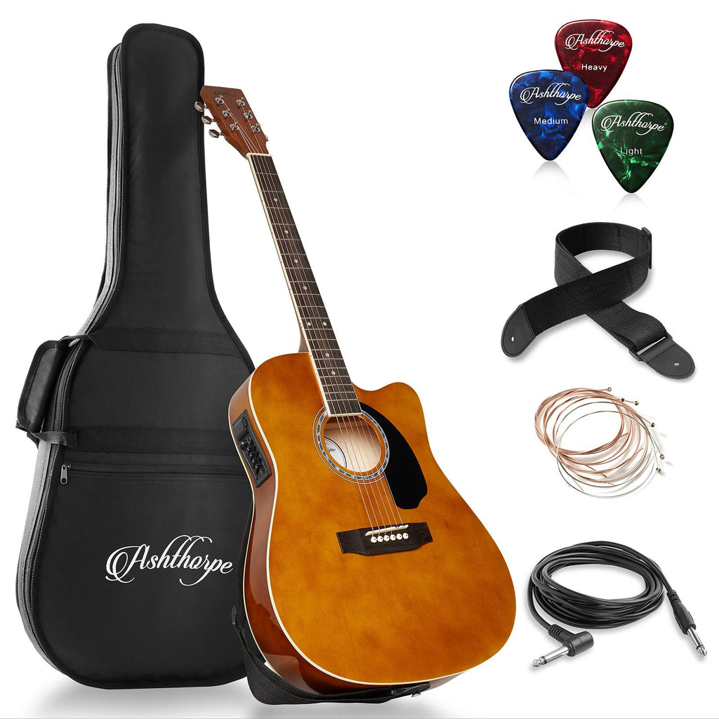 Brown Cutaway Acoustic-Electric Guitar Package H942