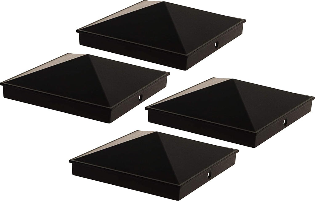 Black 12 Pack Aluminum Pyramid Post Cap Cover Z600912