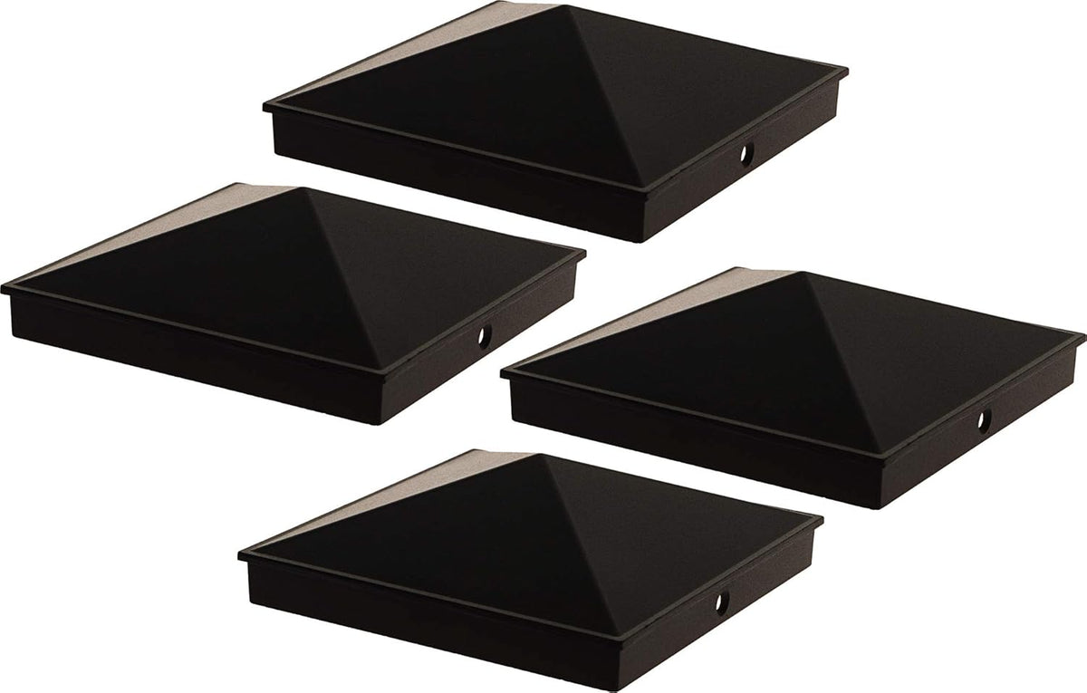 Black 12 Pack Aluminum Pyramid Post Cap Cover Z600912
