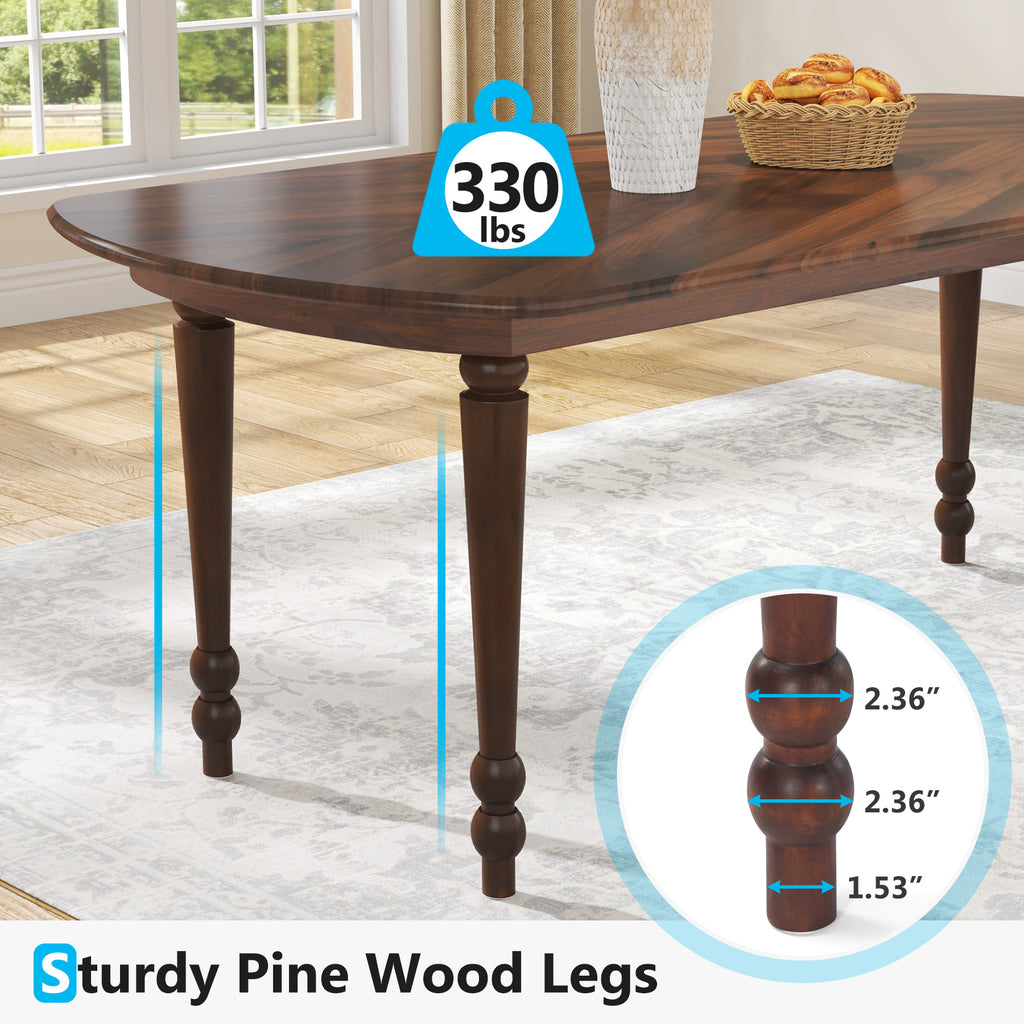 63'' Brown Dining Table with Wood Legs V811724