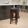 Light Cherry Wood Barstool with Black LeatherSoft Swivel Seat T6711