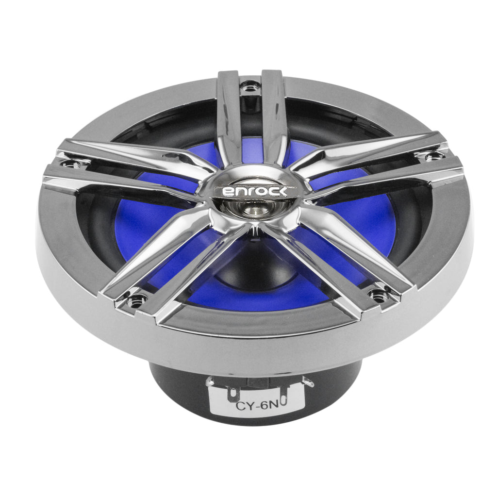 Marine Receiver Stereo with 2-Way 180W 6.5" Loud-SPKR (3-Pairs), Marine Antenna, 4-Chan Amplifier & 50' 16G SPKR Wire R328