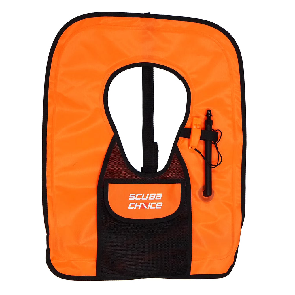 Orange Snorkel Vest With Front Pocket & Whistle Z176683