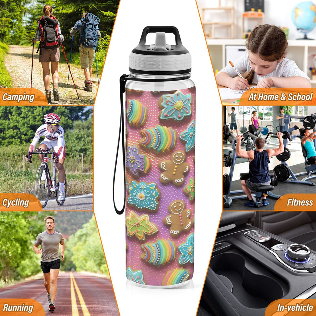 Pink 32oz Tritan Leakproof Sports Water Bottle with Straw L56451