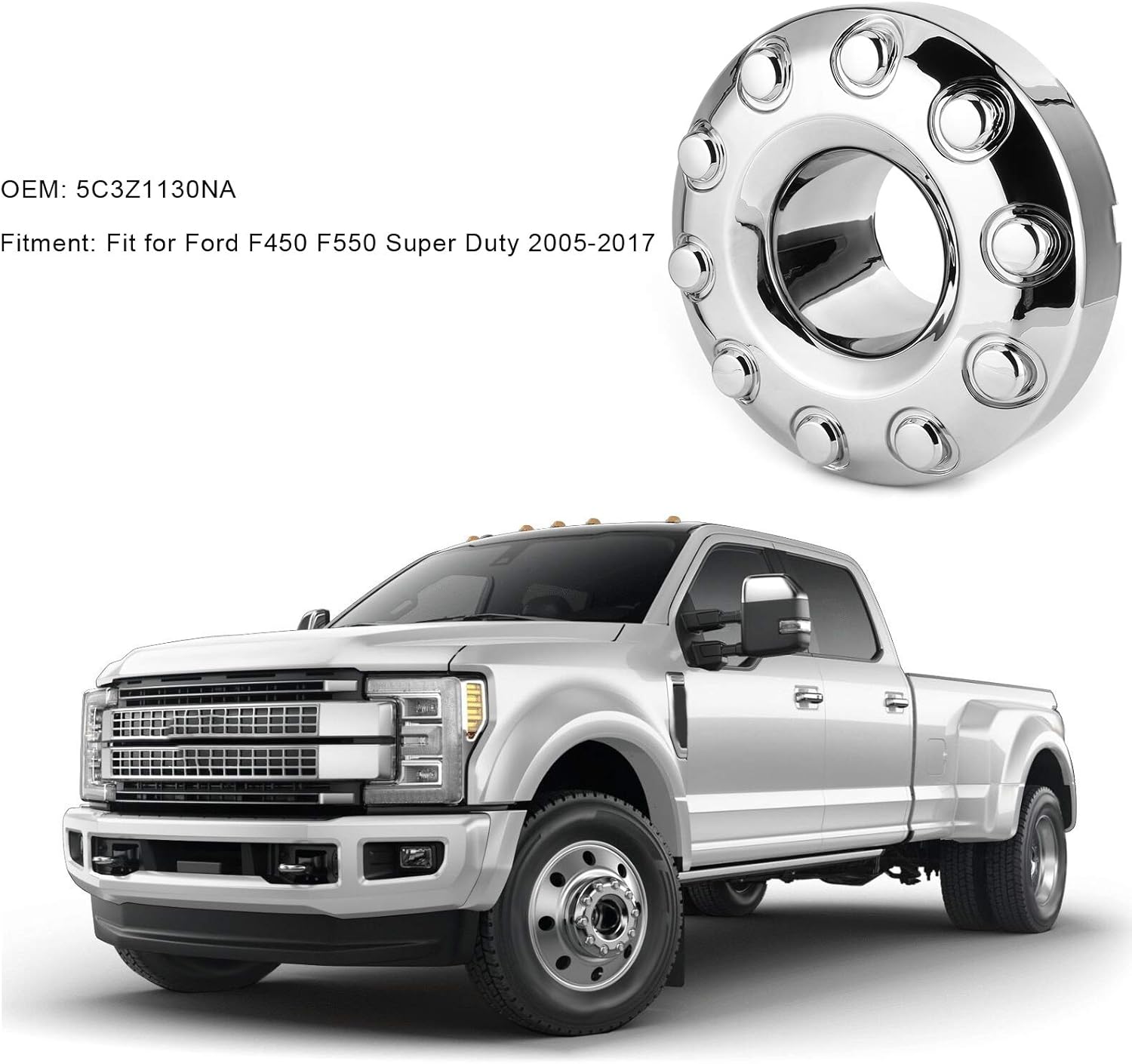 Front Wheel Hub Cap 10 Lugs Aluminum Pack of 2 G7533