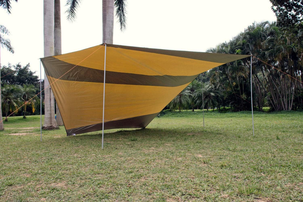 Car Awning Camping Tarp Waterproof Ripstop with 4 Poles K952869