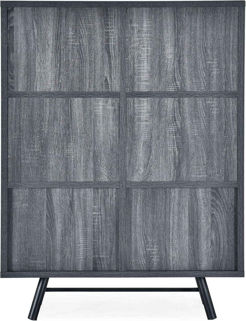 6 Shelf Multi-Functional Cabinet, Sonoma Oak + Black F398941