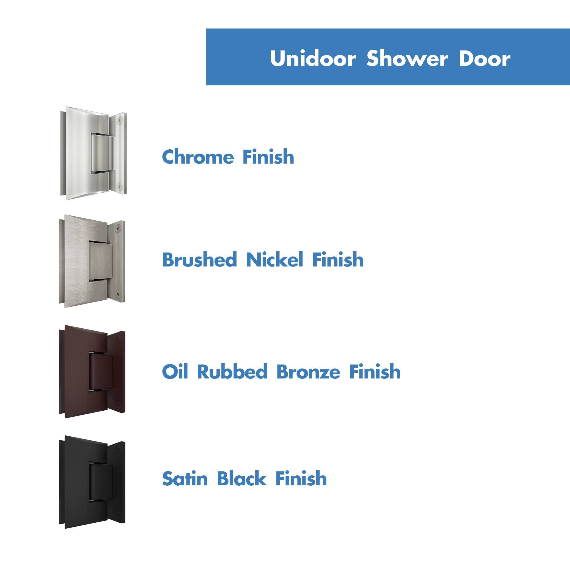 Frameless Hinged Shower Door in Satin Black E137