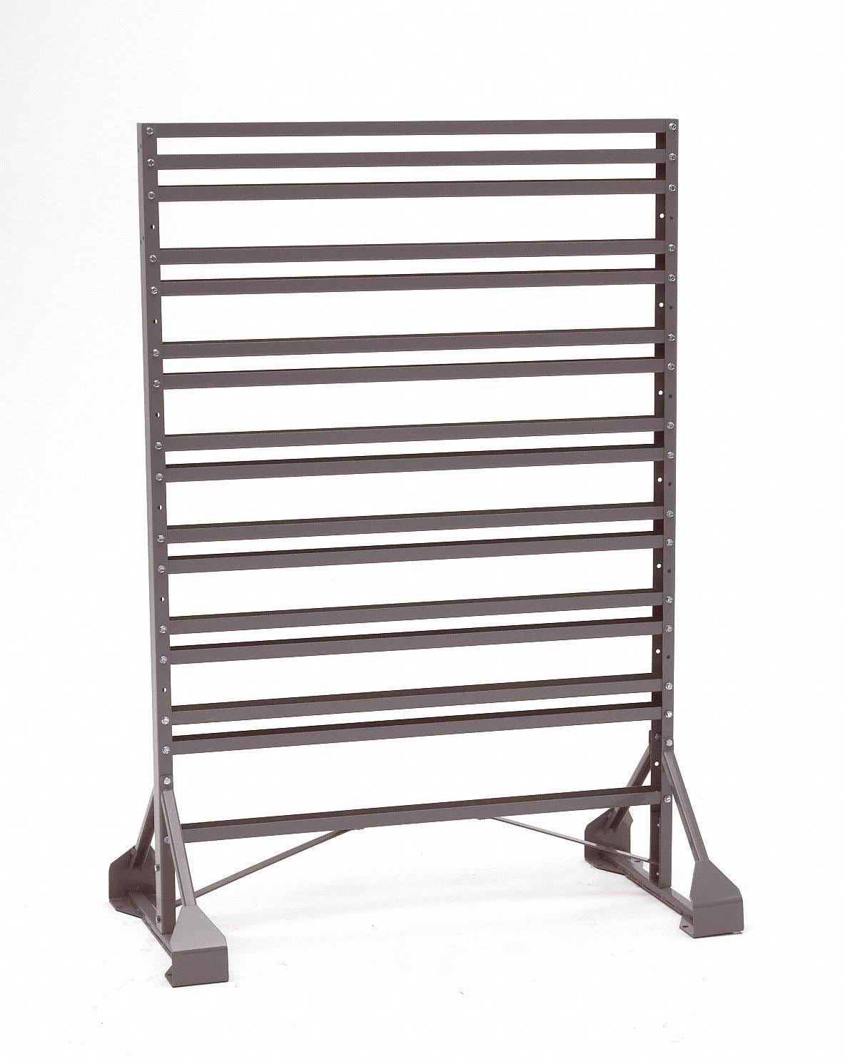 Gray Bin Rail Floor Rack K956