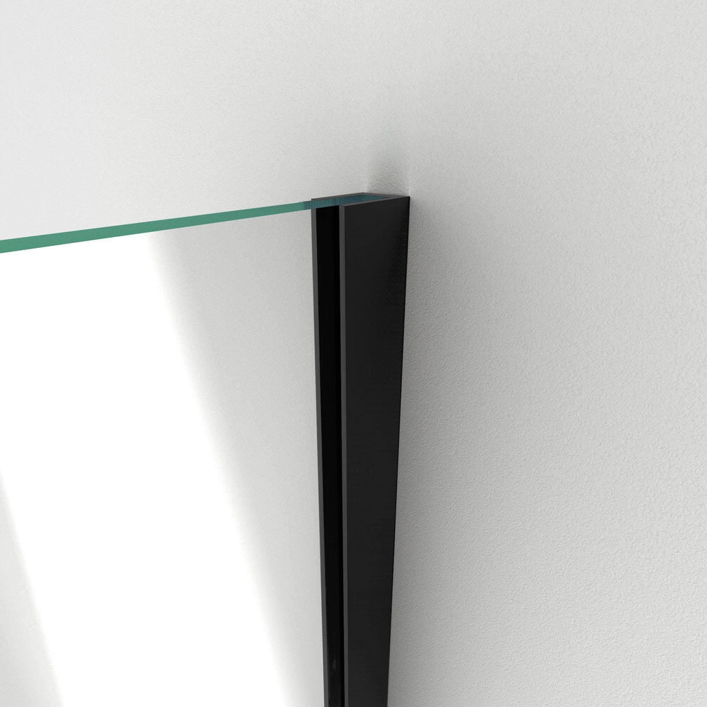 Frameless Hinged Shower Door in Satin Black E137