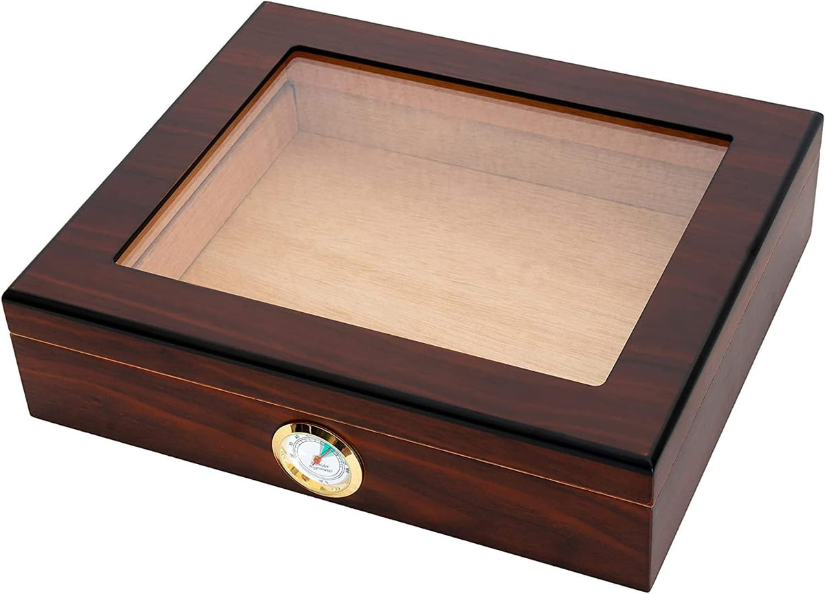 Walnut Spanish Cedar Box with Hygrometer and Humidifier, Pack of 2 Q8742