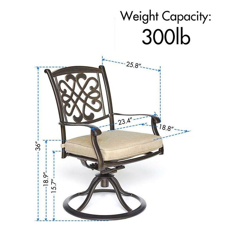 Beige 2 Piece Patio Bistro Chairs Set K416