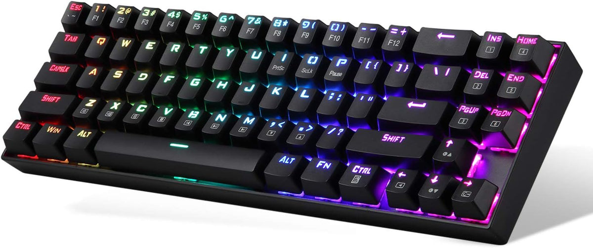 Wireless Mechanical Gaming Keyboard 60% Compact 70 Key Tenkeyless RGB Backlit Red Switches Pack of 2 J1842