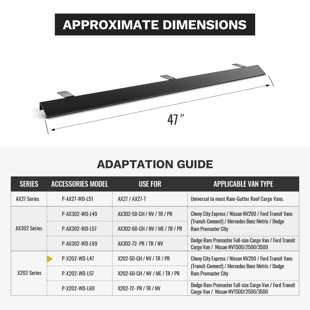 47" Steel Ladder Rack Wind Deflector V536099